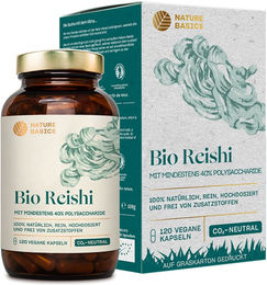 NATURE BASICS Bio Reishi Kapseln vegan ohne Zusatzstoffe 120 Stück – Bild 1 von 2