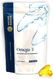 NATURE BASICS Omega 3 Fischöl Kapseln ohne Zusatzstoffe 120 Stück – Bild 1 von 3