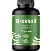 Produktbild von Nature Flow Brokkoli Kapseln mit 130 mg Sulforaphan vegan und ohne Zusatzstoffe 200 Kapseln