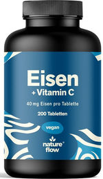 Nature Flow Eisen mit Vitamin C Tabletten vegan und glutenfrei - 200 Stück – Bild 1 von 1