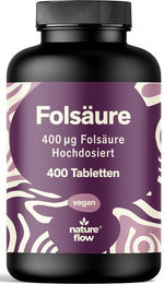 Nature Flow Folsäure Tabletten 400µg vegan für Frauen, Schwangere und Stillende – Bild 1 von 1