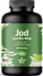 Nature Flow Jod Tabletten mit Kelp Braunalge vegan und bio 365 Stück – Bild 1 von 1