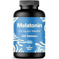 Produktbild von Nature Flow Melatonin Tabletten vegan glutenfrei laktosefrei 400 Stück