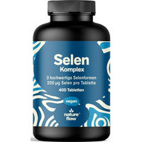 Produktbild von Nature Flow Selen Tabletten 200µg vegan ohne Zusatzstoffe 400 Stück