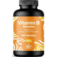 Produktbild von Nature Flow Vitamin B Komplex Hochdosiert Vegan ohne Zusatzstoffe 365 Tabletten