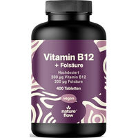 Produktbild von Nature Flow Vitamin B12 Tabletten 400 mg vegan und vegetarisch