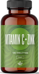 Nature Flow Vitamin C und Zink hochdosiert vegan 180 Tabletten – Bild 1 von 1