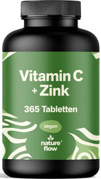 Nature Flow Vitamin C und Zink Tabletten vegan 1000 mg 365 Stück – Bild 1 von 1
