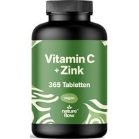 Produktbild von Nature Flow Vitamin C und Zink Tabletten vegan 1000 mg 365 Stück