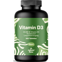 Produktbild von Nature Flow Vitamin D3 Tabletten 20000 IE hochdosiert 365 Stück