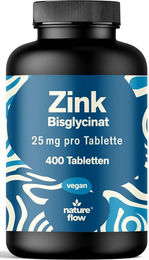 Nature Flow Zink Bisglycinat Hochdosiert 25 mg Tabletten 400 Stück Vegan – Bild 1 von 1