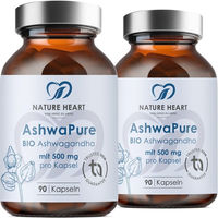 Produktbild von Nature Heart AshwaPure BIO KSM66 Ashwagandha Kapseln Bio 180 Stück