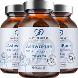 Nature Heart AshwaPure BIO KSM66 Ashwagandha Kapseln Bio – Bild 1 von 1