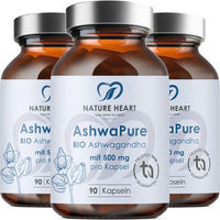 Produktbild von Nature Heart AshwaPure BIO KSM66 Ashwagandha Kapseln Bio