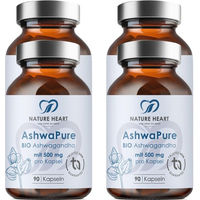 Produktbild von Nature Heart AshwaPure BIO KSM66 Ashwagandha Kapseln