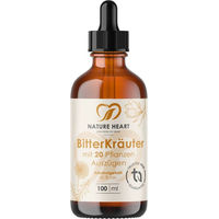 Produktbild von Nature Heart BitterKräuter Bitterstoffe Tropfen mit Kräuter-Komplex vegan und ohne Zusatzstoffe