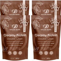 Produktbild von Nature Heart Creamy Protein Double Choc Mehrkomponenten Protein Pulver Schokolade Vegan und Zuckerfrei