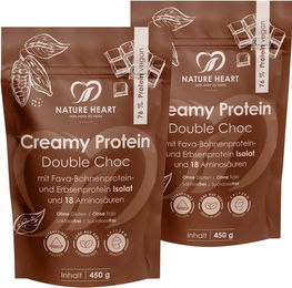 Nature Heart Creamy Protein Double Choc Mehrkomponenten Protein Pulver Schokolade vegan zuckerfrei laktosefrei 900 g – Bild 1 von 1