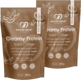 Nature Heart Creamy Protein Iced Coffee Mehrkomponenten Protein Pulver glutenfrei laktosefrei 900 g – Bild 1 von 1