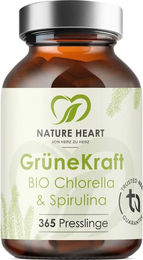 Nature Heart Grüne Kraft Bio Chlorella und Spirulina Superfood-Mischung vegan Tabletten – Bild 1 von 1