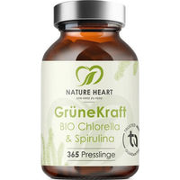 Produktbild von Nature Heart Grüne Kraft Bio Chlorella und Spirulina Superfood-Mischung vegan Tabletten