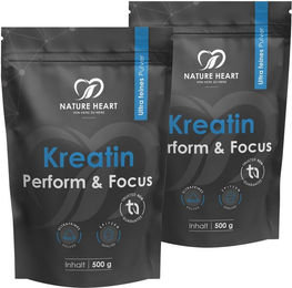 Nature Heart Kreatin Monohydrat Pulver vegan ohne Zusatzstoffe 900 g – Bild 1 von 1