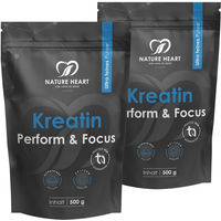 Produktbild von Nature Heart Kreatin Monohydrat Pulver vegan ohne Zusatzstoffe 900 g