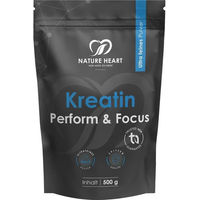 Produktbild von Nature Heart Kreatin Monohydrat Pulver vegan ohne Zusatzstoffe