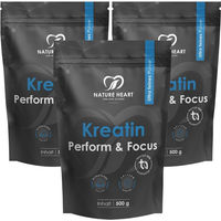 Produktbild von Nature Heart Kreatin Monohydrat Pulver vegan und ohne Zusatzstoffe