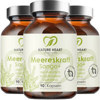 Produktbild von Nature Heart Meereskraft Sango+ Algenkalk Kapseln vegan ohne Zusatzstoffe