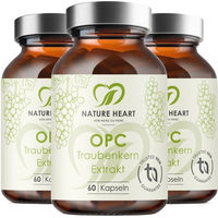 Produktbild von Nature Heart OPC Traubenkern Extrakt Kapseln 200 mg 180 Stück gluten- und laktosefrei