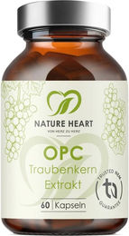 Nature Heart OPC Traubenkern Extrakt Kapseln glutenfrei laktosefrei ohne Zusatzstoffe 200 Stück – Bild 1 von 1