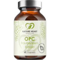 Produktbild von Nature Heart OPC Traubenkern Extrakt Kapseln glutenfrei laktosefrei ohne Zusatzstoffe 200 Stück