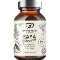 Produktbild von Nature Heart Paya Formel mit Papain Kräuter-Komplex Kapseln vegan laktosefrei glutenfrei und ohne Zusatzstoffe