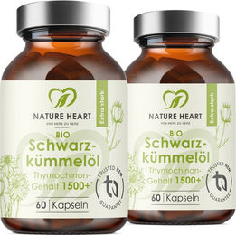 Nature Heart Schwarzkümmelöl Bio Kapseln vegan ohne Zusatzstoffe 120 Stück – Bild 1 von 3