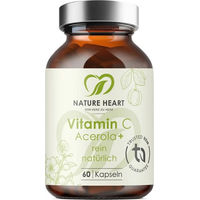 Produktbild von Nature Heart Vitamin C Acerola+ Kapseln vegan für Erwachsene