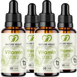 Nature Heart Vitamin D3+K2 Tropfen 1000 IE laktosefrei und glutenfrei für Erwachsene – Bild 1 von 1