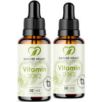 Produktbild von Nature Heart Vitamin D3 K2 Tropfen hochdosiert für Erwachsene gluten- und laktosefrei