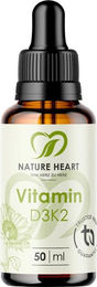 Nature Heart Vitamin D3+K2 Tropfen laktosefrei und glutenfrei für Erwachsene – Bild 1 von 1