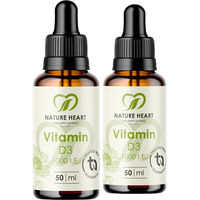 Produktbild von Nature Heart Vitamin D3 Tropfen 1.000 I.E. für Erwachsene laktosefrei und glutenfrei ohne Zusatzstoffe