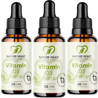 Produktbild von Nature Heart Vitamin D3 Tropfen 1000 I.E. laktosefrei und glutenfrei für Erwachsene 150 ml