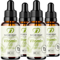 Produktbild von Nature Heart Vitamin D3 Tropfen 1000 I.E. laktosefrei und glutenfrei für Erwachsene