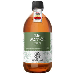 Nature Love Bio MCT-Öl C8 aus 100% Bio-Kokosöl 500ml vegan geschmacksneutral – Bild 1 von 6
