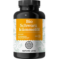 Produktbild von Nature Love Bio Schwarzkümmelöl Kapseln 1000 mg 240 Stück