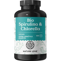Produktbild von Nature Love Bio Spirulina und Bio Chlorella Superfood-Mischung Tabletten ohne Zusatzstoffe 500 Stück