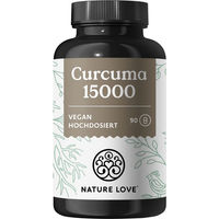 Produktbild von Nature Love Curcuma Kapseln vegan mit standardisiertem Extrakt