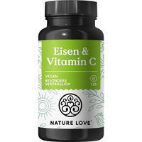 Produktbild von Nature Love Eisen mit 20 mg Eisenbisglycinat und Vitamin C – 120 Kapseln