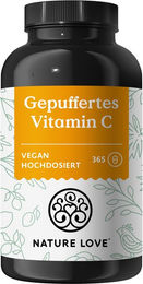 Nature Love Gepuffertes Vitamin C Calciumascorbat 1000 mg Kapseln 365 Stück Vegan – Bild 1 von 3
