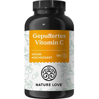 Produktbild von Nature Love Gepuffertes Vitamin C Calciumascorbat 1000 mg Kapseln 365 Stück Vegan