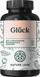 Nature Love Glück Rhodiola Rosea-Extrakt und L-Tryptophan mit Grünteeextrakt vegan 120 Kapseln – Bild 1 von 5
